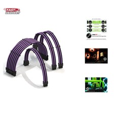 AVA 50cm PSU Cable Extension Sleeved Custom Mod GPU PC Braided w/Comb Kit | 1... picture
