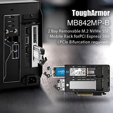 Icy Dock MB842MPB ToughArmor M.2 NVMe PCIe 4.0 Enclosure Black/Silver picture