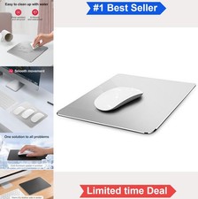 Aluminum Metal Mouse Pad 9 x 7 Inch Silver Double Sided Waterproof Ultra Thin picture