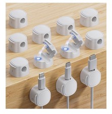 Adhesive Magnetic Cable Organizer / Cable holder White 12 pack office/ any room picture