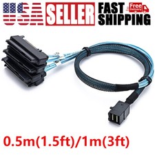 0.5m/1m Mini SAS HDD SFF-8643 to 4 SFF-8482 Connector with Power Port Hard Drive picture