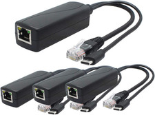4-Pack 5V PoE Splitter, USB Type C, 48V to 5V 2.4A, IEEE 802.3af Compliant, 10/1 picture