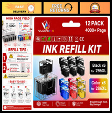 Ink Refill Kit for Canon PG-295 CL-286 | Compatible 12 Pack for TS4320 TS6520 TR picture