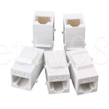 5x Cat6 Inline RJ45 Keystone Wall Coupler Jack Adapter for Audio Video picture