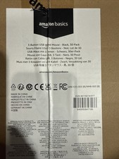 Lot Of 30 Mice, Amazon Basics 3-Button USB Wired Mouse NEW picture