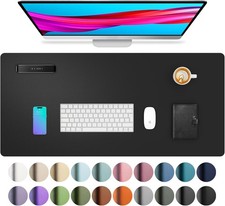 Aothia Non-Slip Waterproof PU Leather Desk Pad Protector for Mouse, Writing Desk picture