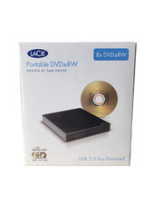 LaCie Portable DVD+-RW with LightScribe DesignBySamHecht Model#301230U New picture