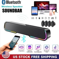 Wireless Computer Speakers Soundbar Stereo Bass Sound for Desktop PC Laptop US picture