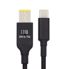 Cablecy  Type-C USB-C to DC Rectangle 11.0*4.5mm Charge Cable 135W for Thinkpad picture