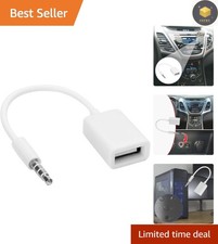 Plug and Play USB to Aux Audio Adapter for In-Car Music Playback - White Finish picture