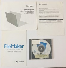 FileMaker Pro 7 Upgrade 2004 Mac/Win CD Software Complete Docs Database Vtg picture
