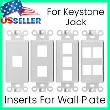 Keystone Wall Plate Insert 1 2 3 4 Port Hole Jack White for Decorative Faceplate picture