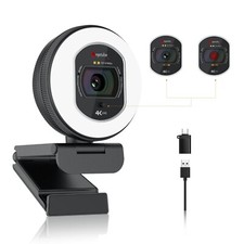 Angetube 4K Webcam with Light for PC: UHD 4K, TOF Auto Focus, Dual AI Noise-C... picture