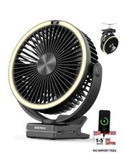 15000mAh Clip on Fan with LED Light for Camping and Golf Car | 12-30H picture