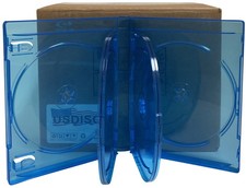 USDISC Blu-ray Cases Chubby 21mm, Sextuple 6 Disc (Clear Blue) Lot picture