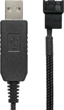CRJ 12V Step-Up USB Fan Power Adapter Cable - 12-Inch (30Cm), Black Sleeved - Fu picture