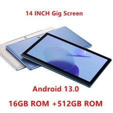 New 14 Inch Tablet PC Android 13 Dual SIM Large HD screen 512G Bluetoothkeyboard picture