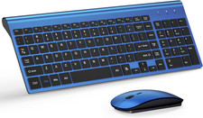 Wireless Keyboard and Mouse Ultra Slim Combo, 2.4G Silent Compact USB picture