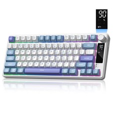 Womier DK75 75% Wireless Gaming Keyboard, RGB Backlit Creamy Blue&Purple picture