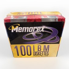 100 Memorex 3.5-Inch PC-Formatted  Multicolor NOS , Vintage Retro Computing picture
