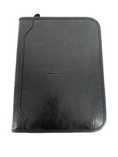 Genuine Leather Zip Around Portfolio Tablet Holder Pen Pocket Note Pad 14” x 10