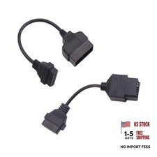 2pcs OBD1 to OBD2 Diagnostic Tool Adapter Connector Cable 22 Pin to 16 Pin picture