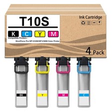 4  Pack T10S Ink Cartridges Use for Printers Work Porce Pro WF-C5390/WF-C5890 . picture