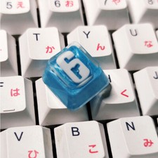 2024 Rainbow 6 Black Ice Keycap OEM R4 Blue Resin Key Cap For Cherry MX Keyboard picture