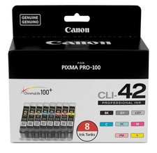 Canon 6384B007 Genuine CLI-42 Ink Cartridges Value 8 Pack Set Sealed OEM picture
