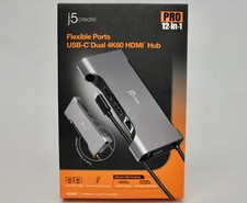 j5create - Flexible Ports USB-C Pro 12-in-1 Dual 4K60 HDMI Hub - JCD367 picture