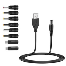 USB to DC 5V Power Cord, Universal DC 5.5X2.1Mm Cable with 8 Connectors picture