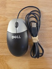 Vintage Dell UVDEL1 Wired USB Optical Mouse Black Silver M-0C8639 picture