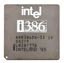 Intel 386 DX i386 Rare Vintage CPU Gold Ceramic Processor picture