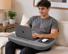 Sofia & Sam Lap Desk Portable Laptop Bed Tray w Mouse Pad Gray lightweight picture