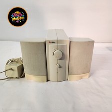 Labtec Computer Amplified Speakers LCS-2420 Vintage Beige 1990s w/ Subwoofer  picture