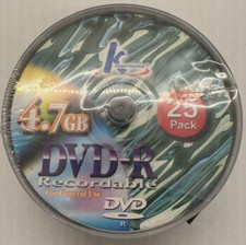 K Hypermedia DVD-R 25 Pack 4.7GB 120 Minute Video 1X-2.4X Blank Media Recordable picture