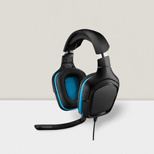 Wired Gaming Headset 7.1 Surround Sound DTS Flip-to-Mute Mic PC Black/Blue picture
