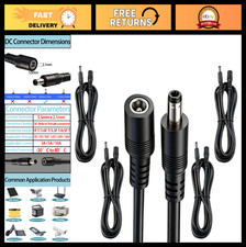 5pcs 5.5mm x 2.1mm DC Power Extension Cable, 6.5FT Male to Female 12V/24V for LE picture
