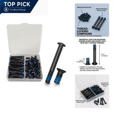 80pcs PC Fan Screw Kit Black Carbon Steel with Blue Nylon Lock for Radiators ... picture