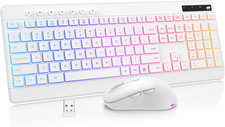 Wireless Keyboard and Mouse Combo, 10 Backlit Effects, Rechargeable 2.4Ghz picture