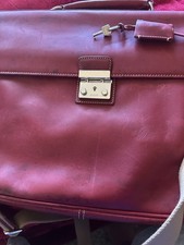 COACH RED LEATHER SCHLOARSHIP BUSINESS PROFESSIONAL  COMPUTER MESSENGER LOCK BAG picture