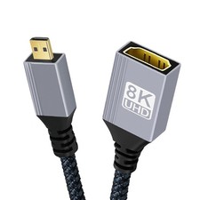 Micro/Mini HDMI to HDMI 8K60Hz 48Gbps Ultra High Speed Gold Plated Braided Cable picture