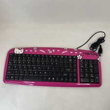 Hello Kitty Pink/Black Wired USB Multimedia Keyboard QWERTY English picture