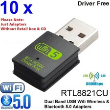 LOT 10 x AC600+BT 600Mbps Mini USB WiFi Wireless + Bluetooth 5.0 Adapter 2.4G 5G picture