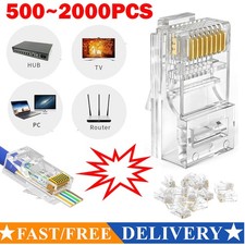 RJ45 Pass Through Modular 2000X Plug Network Cable Connector End 8P8C CAT6 CAT5 picture