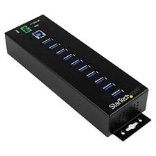 StarTech.com 10 Port USB Hub w/ Power Adapter - Metal Industrial USB 3.0 Data picture