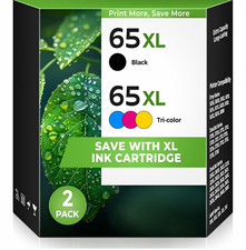 For HP 65XL Compatible Inkjet Ink Cartridges 2-Pack Black & Tri-Color picture