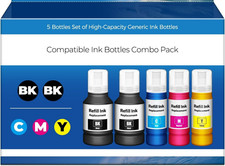 Compatible for EPT502 Ink Refill Bottles ET-2850 ET-3760 ET-3850 5 Pack Replacem picture