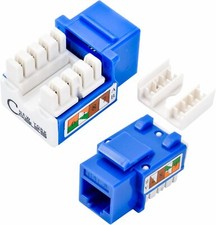 50 Pack Cat6 RJ45 Keystone Jacks  90 Network Connectors - 110 Punch Down 8P8C picture