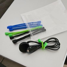 9 Pcs 4 Inch Silicone Cable Ties Reusable Rubber Twist Ties Cords Organizer New picture